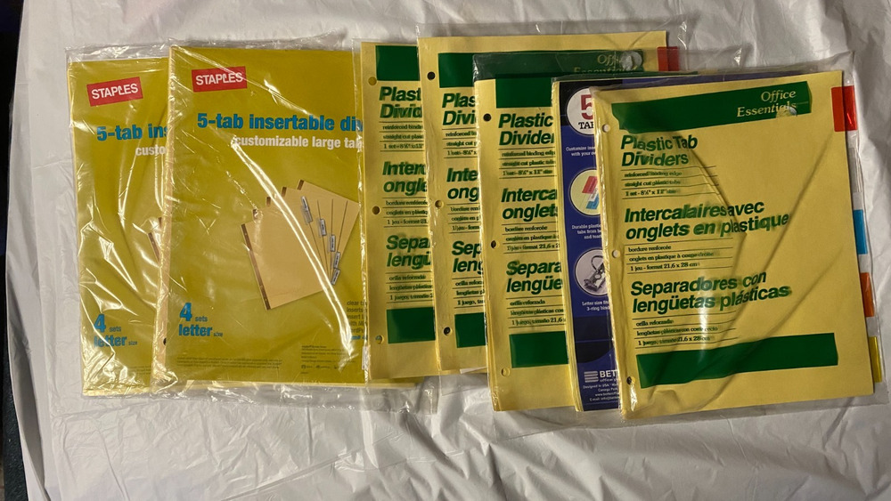2 Packs 4 Sets Staples Clear 5-Tabs Insertable Dividers 3-Hole Punch + EXTRA